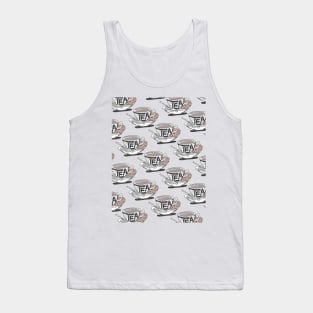 Retro Teacup pattern Tank Top